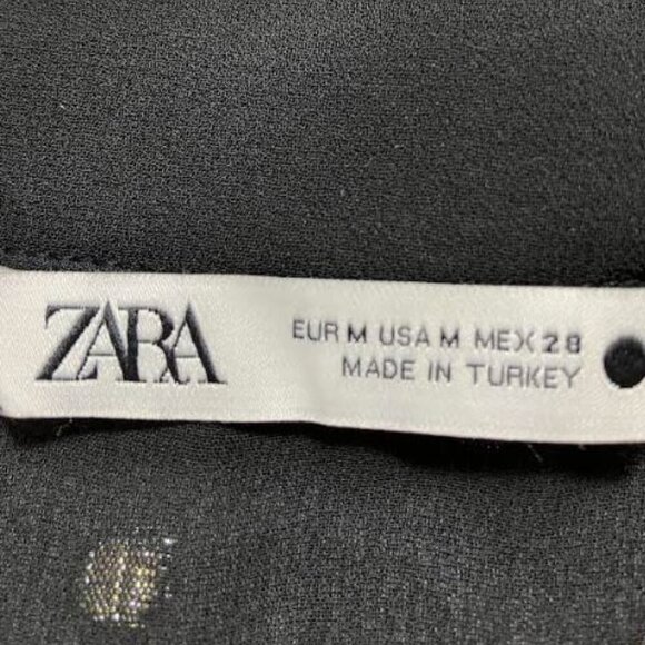 Zara Front-Button Gauze-y Shirtdress with Metallic Accents Size Medium  EUC - Picture 12 of 13